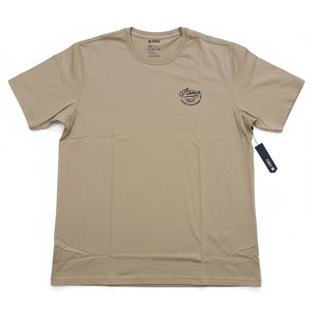 Stance Shirt Crew Tee Mens Medium Khaki Graphic Short‎ Sleeve Cotton T-Shirt NEW